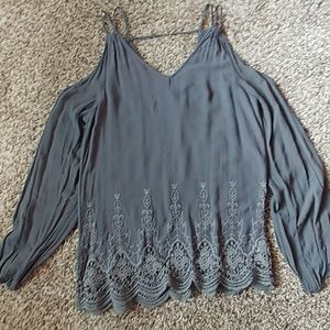 Charcoal off shoulder top